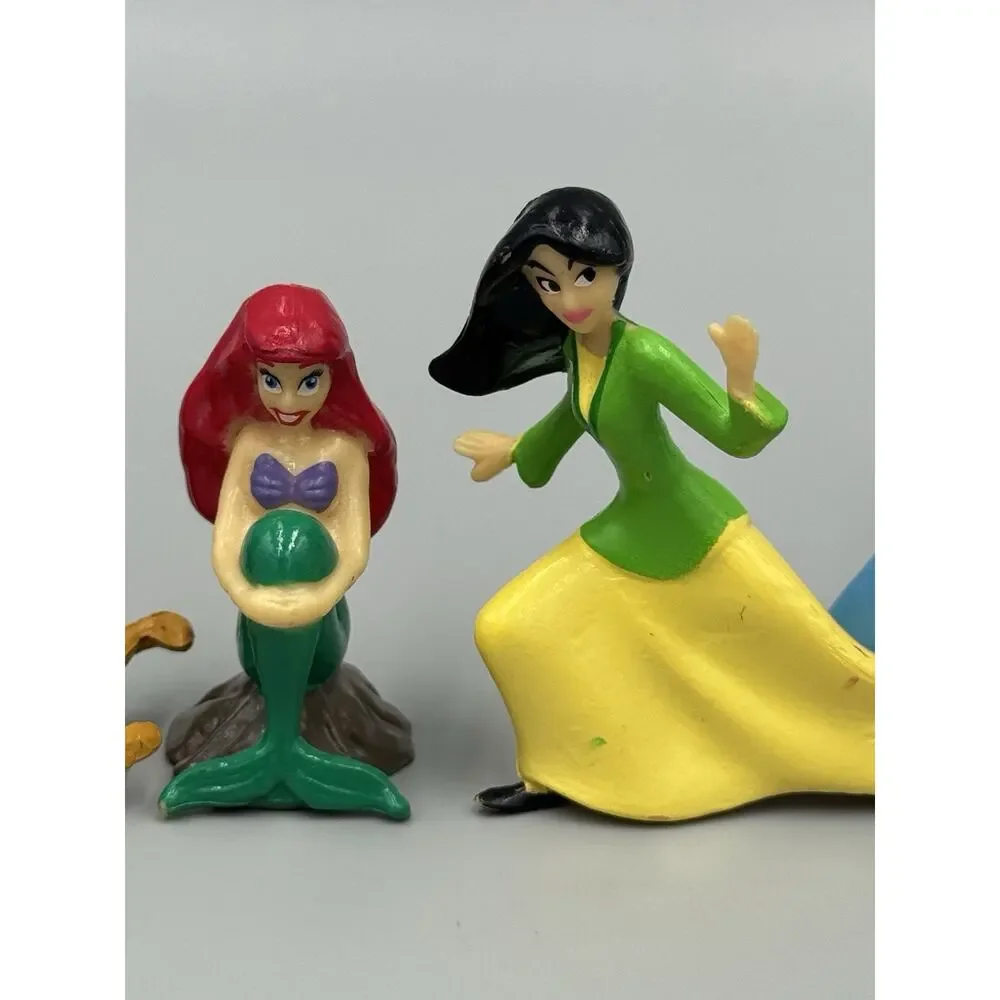 Disney PRINCESS PVC Mini Figures Cake Toppers Lot Of 7 W/ Cinderella, Snow White